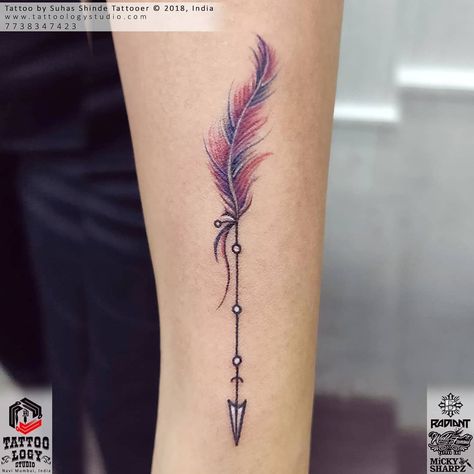 Arrow Tattoo Arm, Feather Arrow Tattoo, Crossed Arrow Tattoos, Infinity Arrow Tattoo, Simple Arrow Tattoo, Watercolor Arrow Tattoo, Arrow Tattoo Finger, Faith Tattoos, Meaning Of Arrow Tattoo