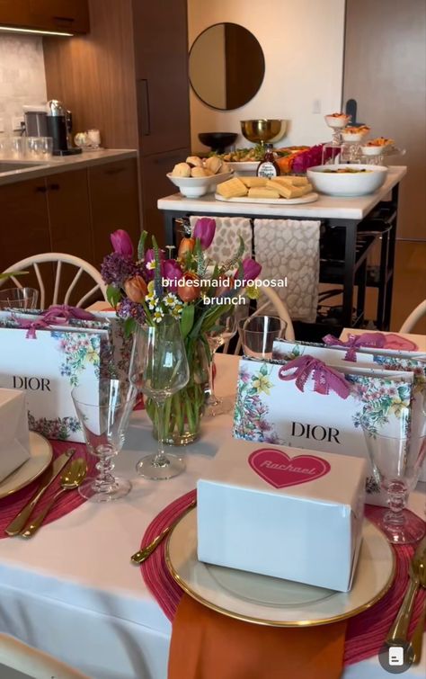 Bridesmaid Proposal Expensive, Bridal Proposal Dinner Ideas, Bridesmaid Proposal Event, Fancy Bridesmaid Proposal, Valentines Bridesmaid Proposal, Dior Bridesmaid Proposal, Bridal Party Proposal Ideas Diy, Bridesmaid Proposal Theme, Bridesmaid Proposal Luxury