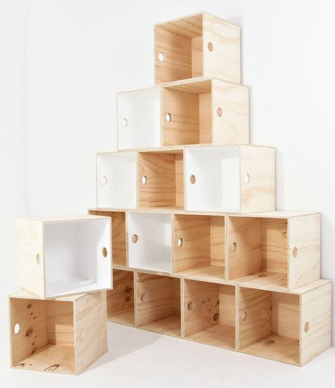 12 Chic Storage Solutions for every Pocket of the Home Kids Bedroom Accessories, Cube Furniture, Plywood Boxes, Milk Crate, Milk Crates, Modular Shelving, Laundry Room Storage, Crate Storage, Furniture Maker