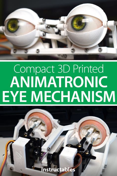 3 D Printing Projects, Diy Animatronics, Moving Eyes, Technology Diy, Robotics Projects, Electronic Projects, 3d Printing Diy, 3d Printer Projects, Prop Making