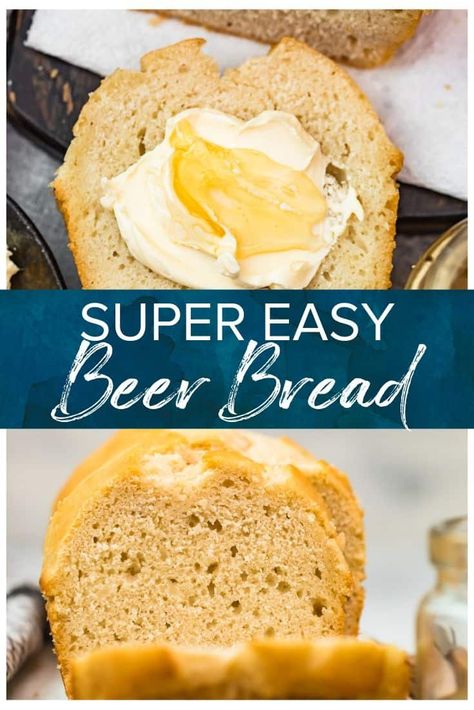 Easy Beer Bread Recipe, Simple Homemade Bread, Easy Beer Bread, Honey Beer Bread, Beer Bread Easy, Homemade Bread Recipe, Beer Bread Recipe, Irish Cuisine, Tasty Bread Recipe