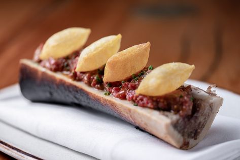 Steak Tartare Fine Dining, Cooking Competition, Steak Tartare, Spanish Cuisine, Fine Dining Recipes, Hotel Food, Bone Marrow, Chef Recipes, Small Bites