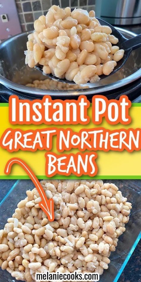 This easy recipe for Instant Pot great northern beans is amazing! It’s so simple with no need to soak the beans and cook them for hours! The Instant Pot does all the work for you and makes perfectly cooked tender beans every time! This recipe from Melanie Cooks is one you will want to make again and again. Instant Pot Great Northern Beans, Power Cooker Recipes, How To Make Beans, Cooking Beans, Pressure Cooking Recipes, Vegan Instant Pot Recipes, Electric Pressure Cooker Recipes, Doner Kebab, Northern Beans