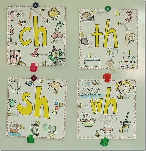 Blends Anchor Chart, Digraphs Anchor Chart, Digraphs Chart, Phonics Chart, Kindergarten Anchor Charts, Classroom Anchor Charts, Teaching Language Arts, First Grade Reading, Teaching Phonics