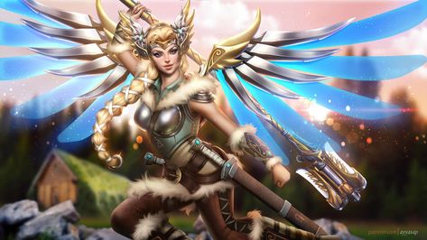 ArtStation - Valkyrie Mercy, AyyaSAP ❤️ Valkyrie Fanart, Overwatch Mercy, Mercy Overwatch, Overwatch, Online Art Gallery, Anime Images, Graphic Novel, Game Art, Digital Artist