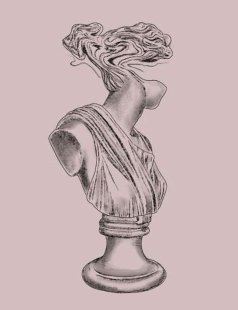 Marble Sculpture Tattoo, Greek Goddess Bust Tattoo, Italian Sculpture Tattoo, Statue Woman Tattoo, Female Sculpture Tattoo, Greek Goddess Statue Drawing, Roman Statues Tattoos, Aphrodite Sculpture Tattoo, Ancient Statue Tattoo