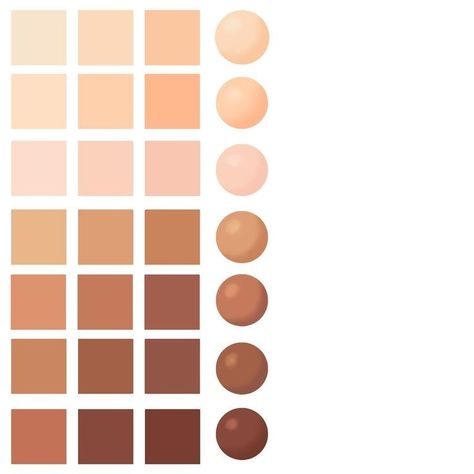 Color Wheel Skin Tone, Skin Tone Chart Art, Dark Skin Color Palette, Digital Art Skin, Skin Tone Palette, Skin Tone Color Palette, Skin Tone Chart, Procreate Color Palettes, Skin Palette