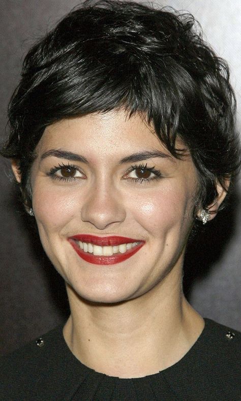 Audrey Tautou Hair, Hair Pics, Short Sassy Haircuts, Short Dark Hair, Audrey Tautou, Trending Hairstyles, Short Hair With Bangs, Short Hair Styles Pixie, Short Curly Hair