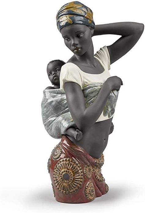 Porcelain Vase Design, African American Figurines, African Figurines, Black Figurines, Lladro Porcelain, African Sculptures, Lladro Figurines, African Decor, Art Africain