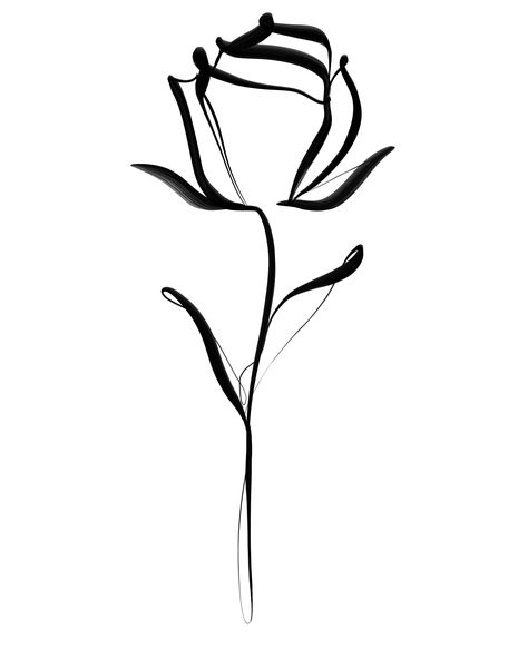 Black Rose Sketch, Rose Minimalist, Line Drawing Rose, Minimalist Rose, Line Art Rose, Rose Line Tattoo, Rose Line Art, Two Roses, Wrist Tattoos For Women