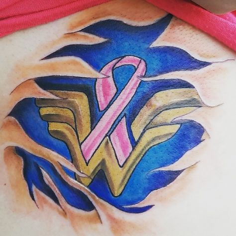 New tattoo on my ribs. Painful, but worth it. Oddly therapeutic too after the year I've had... Wonder Woman Tattoo, Pink Tattoo, Super Hero Theme, Wonder Woman Art, Challenge Accepted, Go Pink, New Tattoo, Tattoos Gallery, Theme Birthday