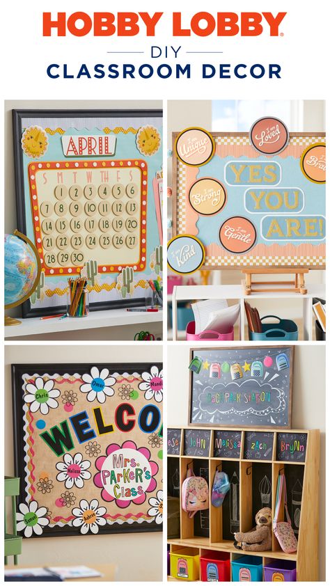 Need ideas to transform your classroom this year?✏️ Find inspiration for themed bulletin boards, glittery trimmers, adorable cutouts and more with Hobby Lobby®! Find the inspiration online or in-stores today. Diy Classroom Decor, Themed Bulletin Boards, Backpack Station, Hobby Lobby Diy, Diy Classroom Decorations, Diy Classroom, Diy Projects Videos, Classroom Inspiration, Home Supplies