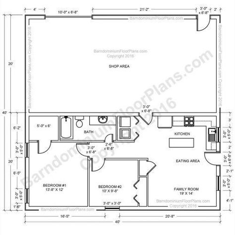 15 Beautiful Floor Plans for Shed Homes | Pole barn house plans, Barn with living quarters, Barndominium floor plans Barn With Living Quarters Plans, Pole Barn Living Quarters, Barn Living Quarters, Barn Floor Plans, Pole Barn With Living Quarters, Metal Shop Houses, Shop With Living Quarters, Pole Barn Plans, Loft Floor Plans