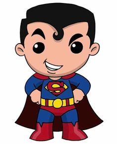 Cute Superman Drawing, Cartoon Superheroes Drawing Easy, Superman Cartoon Drawing, Cartoon Superman, Superman Cartoon, Chibi Superman, Superman Drawing, Baby Avengers, Baby Spiderman