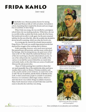 Frida Kahlo Biography Art History Worksheets, Art Worksheets Printables, Art Handouts, Art History Lessons, History Worksheets, Istoria Artei, Frida Art, Jr High, Art Theory