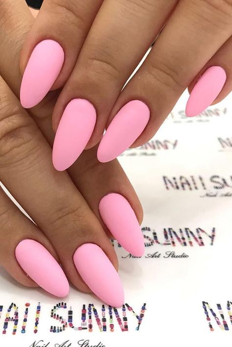 Blush Pink Nails, Barbie Pink Nails, Matte Pink Nails, Pink Nail Colors, Baby Pink Nails, Light Pink Nails, Pink Manicure, Hot Pink Nails, Super Nails