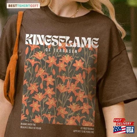 Throne Of Glass Kingsflame Flower Aesthetic T-Shirt Hoodie Check more at https://besttshirtgift.com/product/throne-of-glass-kingsflame-flower-aesthetic-t-shirt-hoodie/ Aesthetic T Shirts, Throne Of Glass, Hoodie Shirt, Pure Products, Glass, Flowers, T Shirt