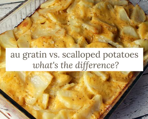 Au Gratin vs Scalloped Potatoes - What’s the Difference? - Just A Pinch Scalloped Potatoes With Bacon, Au Gratin Potatoes, Gratin Potatoes, Au Gratin Recipes, Potato Dinner, Classic French Dishes, Scalloped Potato Recipes, Culinary Techniques, Potatoes Au Gratin