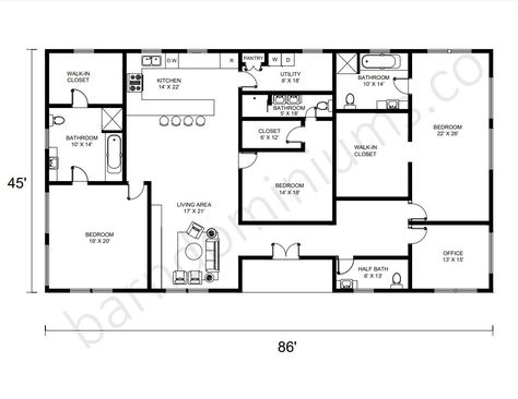 Barndominium Floor Plans with Two Master Suites Dual Primary Bedroom Floor Plan, 2 Master Suite House Plans Small One Story, Barndominium Floor Plans 2 Master Suites, 2 Master Suite Barndominium, Add On Master Suite, House Plans With 2 Master Suites, 2 Master Suite House Plans, Dual Master Suite House Plans, Master Suite Floor Plans