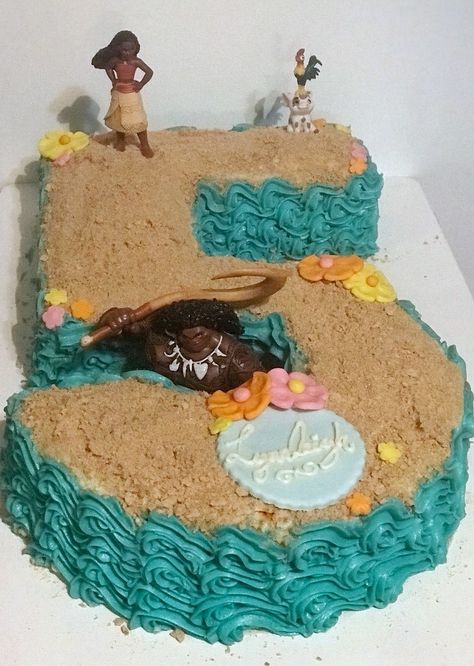 Moana Number Cake, Birthday Number Cake, Moana Birthday Cake, Moana Cake, Cake 5, Moana Party, Moana Birthday, Number Cake, Number Cakes