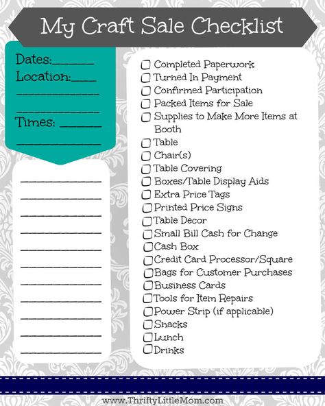 My Craft Sale Checklist. #craftsale #craftfair  Get all your stuff together and be ready for a successful sale with this free printable craft sale checklist! Craft Fair Vendor, Reading Fair, School Fair, Free Printable Crafts, Craft Fairs Booth, Science Crafts, Craft Booth Displays, Craft Fair Displays, What To Sell