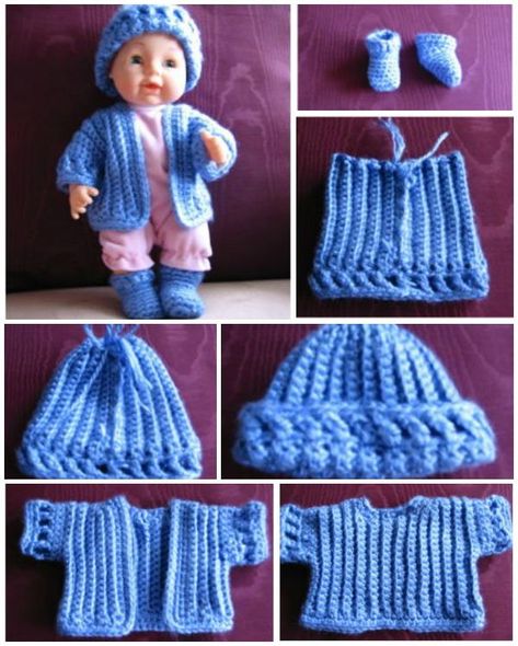 Doll Clothes Tutorial, Crochet Doll Clothes Free Pattern, Crochet Doll Clothes Patterns, Knitting Doll, American Girl Crochet, Barbie Knitting Patterns, Baby Doll Clothes Patterns, Sweet Dresses, Doll Knitting