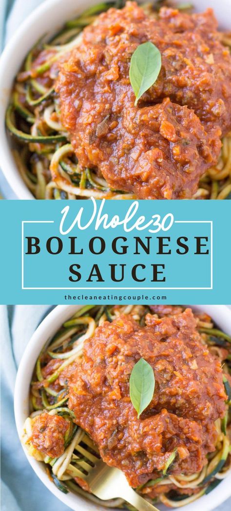 Crockpot Sauce, Healthy Bolognese, Healthy Bolognese Sauce, Paleo Crockpot Recipes, Easy Whole 30 Recipes, Easy Clean Eating Recipes, Cheap Clean Eating, Meat Recipes For Dinner, Italian Dinner Recipes