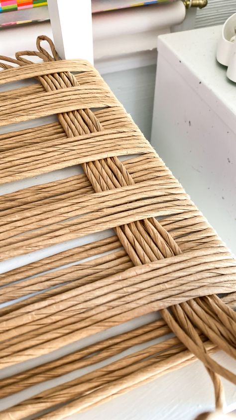 different weaves designs to try on end table. Rope Chair Diy, Two Tier End Table, Bad Room Design, Woven Furniture Design, End Table Makeover, Kitchen Island Ikea Hack, Furniture Fix, Woven Chair, Woven Furniture