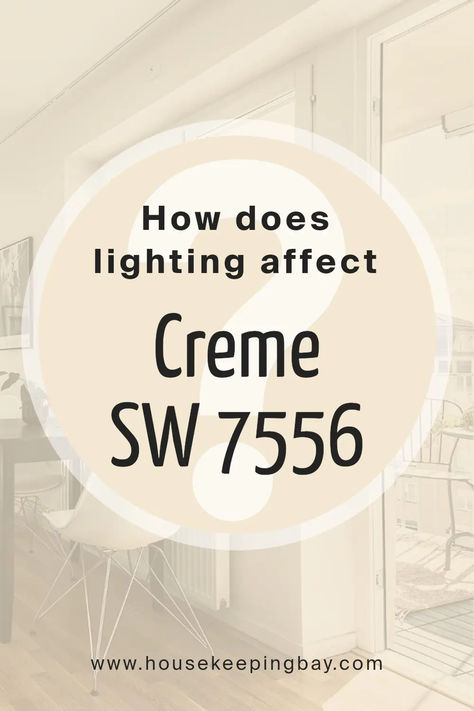 how_does_lighting_affect_creme_sw_7556 Creme Sherwin Williams, Sherwin Williams Creamy, Cream Paint, Paint Colors For Living Room, Complimentary Colors, Natural Sunlight, Taupe Color, Coordinating Colors, Sherwin Williams