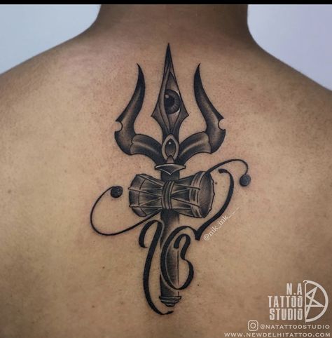 Big Tattoo Men, Trishul Tattoo Designs Men, Tattoo Designs Men Chest, Cute Elephant Tattoo, Trident Tattoo, Trishul Tattoo Designs, Trishul Tattoo, Om Tattoo Design, Body Tattoo Design