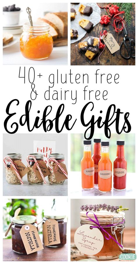 Not sure what to get friends and family for gifts this year? Make some personalized gluten free and dairy free homemade food gifts! We're sharing over 40 allergy friendly edible gifts you can make for holiday gift giving, with plenty of nut free, low carb, paleo, and vegan options. | thefitcookie.com #dairyfree #glutenfree #gifts #holidays #Christmas Diy Gifts For Foodies, Christmas Gift Edible, Homemade New Years Gifts, Fit Christmas Gifts, Deserts To Give As Gifts, 4 H Cooking Project Ideas, Holiday Treats To Give As Gifts, Gluten Free Gifts In A Jar, Gluten Free Gift Ideas