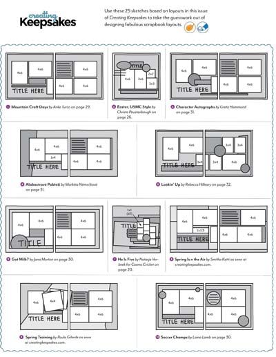 Creating Keepsakes, Scrapbooking Sketches, Picture Layouts, Scrapbook Layout Sketches, Scrapbook Templates, Scrapbook Sketches, Disney Scrapbook, Photo Scrapbook, Scrapbook Page Layouts