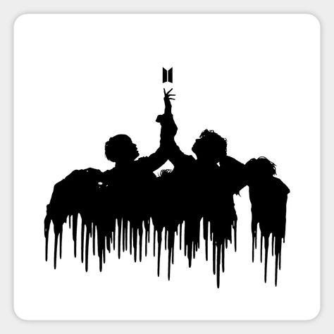 If you are an Army, you need this design! A melting silhouette of our 7 boys performing Fake Love! Available in various versions. -- Choose from our vast selection of magnets to match with your desired size to make the perfect custom magnet. Pick your favorite: Movies, TV Shows, Art, and so much more! Available in two sizes. Perfect to decorate your fridge, locker, or any magnetic surface with. Bts Silhouette, Fake Love Bts, Bts Fake Love, Bts Tattoo, Bts Merchandise, Bts Tattoos, Bts Group Picture, Tattoo Cover Up, Black Army