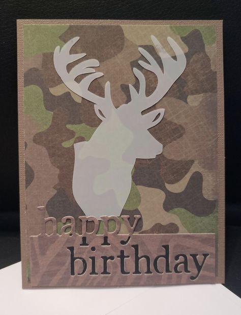 Hunting Birthday Card, Hunting Birthday, Birthday Card Design, Birthday Cards For Men, Birthday Cards Diy, Man Birthday, Handmade Birthday Cards, Masculine Cards, Happy Birthday Cards