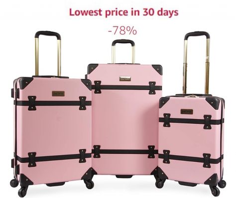 Juicy Couture Luggage Set Lowest Price at Amazon The color and vintage design will have you traveling in style!  Not only does this Juicy Couture Luggage Set look amazing it is sturdy, durable and spacious!  The retractable handle and four wheel spinner system will make it easy to maneuver! Amazon is offering huge savings on […] Hardside Luggage Sets, Cute Luggage, Hardside Spinner Luggage, Spinner Luggage Sets, Hardside Luggage, Spinner Luggage, Travel Games, Juicy Couture Bags, Exterior Siding