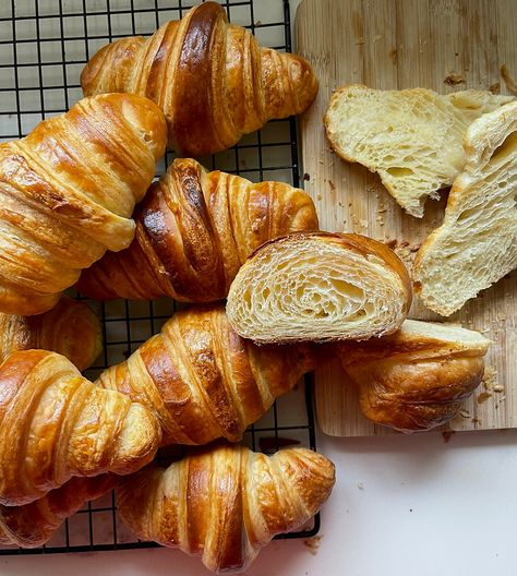 Sourdough Croissants Sourdough Crossaints, Sourdough Croissants, Bread Cloche, Butter Block, Bread Lame, Croissant Dough, Bread Starter, Making Bread, Sourdough Starter Recipe