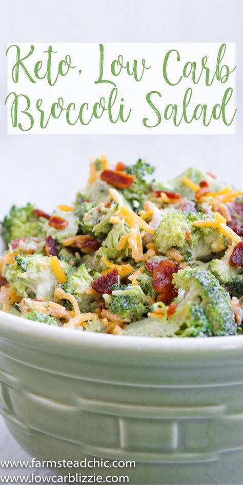 Low Carb Broccoli Salad, Keto Broccoli Salad, Holiday Potluck, Fried Bacon, Keto Broccoli, Keto Salad, Raw Broccoli, Boiled Egg Diet Plan, Low Carb Salad