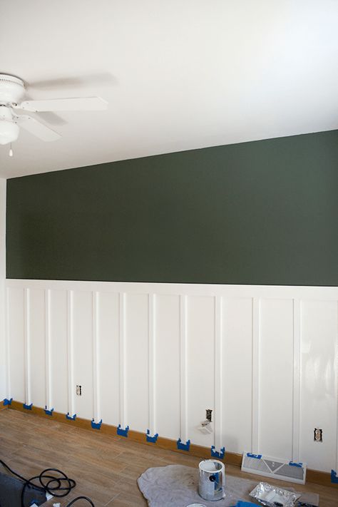 Diy Board And Batten, Dark Accent Walls, Batten Wall, Green Accent Walls, Board And Batten Wall, Young House Love, Nursery Baby Room, Sopot, Board And Batten