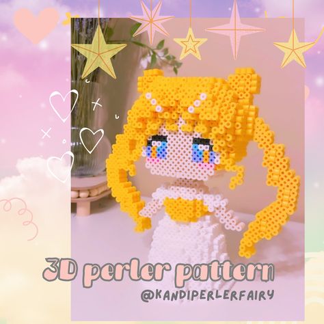 Sailor Moon Scouts Collection Figures – Kandi Perler Fairy Perler Beads Pattern, Hama Beads 3d, Lovely Princess, 3d Perler Bead, Beads Pattern, Perler Crafts, Hama Bead, Beads Ideas, Bead Projects