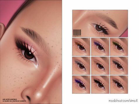 2D Eyelashes | N15 mod for Sims 4 at ModsHost! Female 10 Swatches. 10 Custom thumbnail. You can find it in the makeup category. Enjoy! #sims #sims4cc #gaming #mods #videogames Egyptian Eyeliner, Mod For Sims 4, Sims 4 Makeup, Mod Makeup, Sims 4 Cc Eyes, Makeup Cc, Pelo Sims, Sims 4 Cc Makeup, Sims 4 Expansions