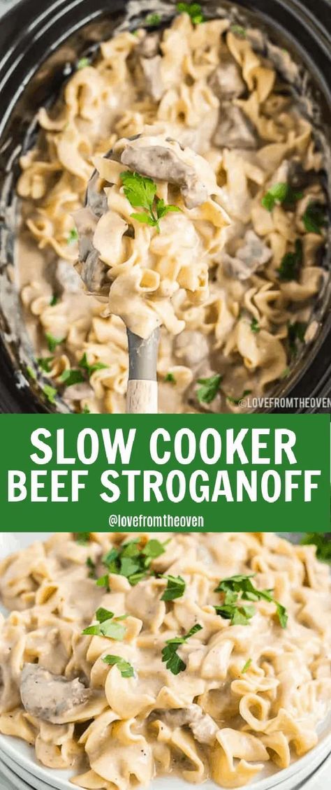 Crockpot Beef Stroganoff No Mushroom, Beef Stroganoff Crockpot Cream Cheese, Low Fat Slow Cooker Recipes, Stroganoff Crockpot Recipes, Crock Pot Stroganoff, Stroganoff Crockpot, Stroganoff Beef, Beef Stroganoff Crockpot, Crockpot Recipes Beef Stew