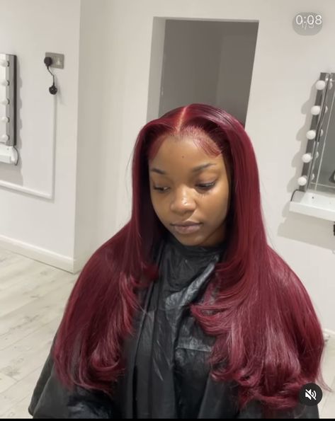 @thereaalllTt💋. Red Hair Inspo, Turquoise Hair, Dark Red Hair, Dyed Natural Hair, Red Wigs, Hair Ponytail Styles, Burgundy Hair, Hair Life, Baddie Hairstyles