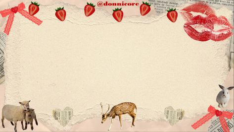 pink back ground with blank ripped paper layer on top. surrounded by kisses, strawberries, some bows, and some sheep, deer, and bunny. news paper heart clipping on top and in back ground. love letter template with @donnicore in red letters at top of page. Love Letter Template, Name Tag Templates, Tag Templates, Letter Template, Cute Stationery, Love Letter, Letter Templates, Love Letters, The Original