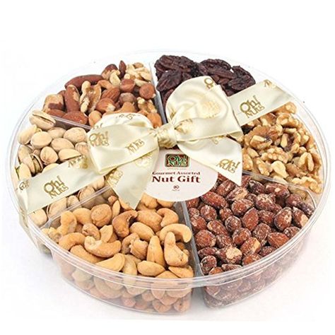 6-Section Assorted Nut Platter - Nuts Gift Basket $36.95 Food Gift Basket Ideas, Christmas Food Gift Baskets, Nut Gift Basket, Kosher Snacks, Food Gift Basket, Best Food Gifts, Edible Christmas Gifts, Assorted Nuts, Nuts Gift