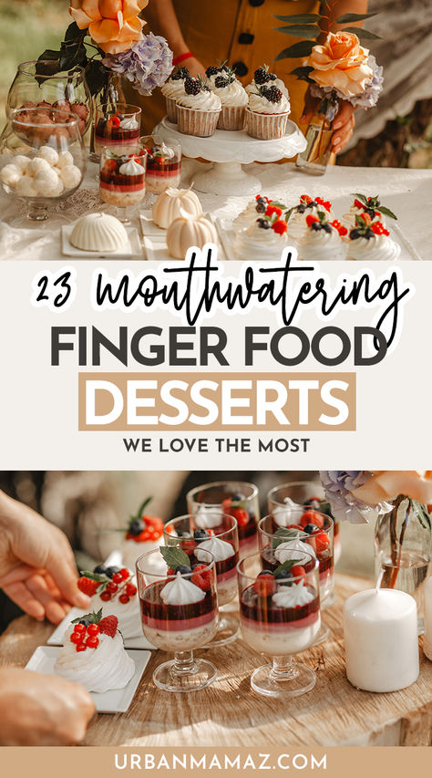 Finger Food Desserts Finger Food Sweets Desserts, Chocolate Finger Food, Party Desserts For A Crowd Finger Foods, Finger Food Desserts For A Crowd, Sweet Finger Foods For Party, Finger Desserts Bite Size, Finger Food Desserts Bite Size, Sweet Finger Foods, Finger Deserts