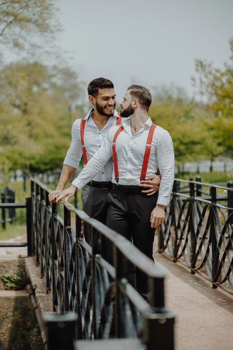 LGBTQ+ Wedding Photos in NYC | Jonathan & Gabe Anniversary Session Photos In Nyc, Gay Wedding Photography, Brooklyn Wedding Photos, Gay Wedding Photos, Nyc Wedding Photos, Couple Inspo, City Wedding Photography, Nyc Wedding Photography, Lgbt Wedding