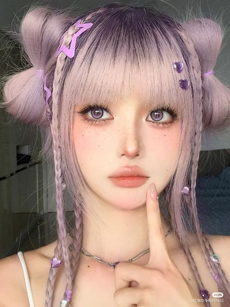 Cute Y2k Hairstyles, Hair Y2k, Sweet 17, Y2k Hairstyles, Kawaii Hairstyles, Ribbon Hairstyle, Cute Hairstyles For Medium Hair, Japanese Hairstyle, Long Hair With Bangs