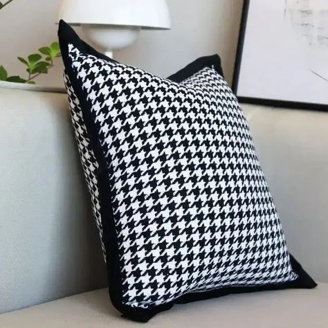 Textiles | Cushion Covers Throw Blankets & More | Last Aristocrat Sofa And Chair, Weaving Process, Cushion Pattern, White Houndstooth, Jacquard Pattern, Perfect Palette, Houndstooth Pattern, Decorative Throw Pillow Covers, Cover Black