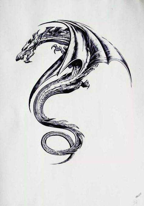 Gothic Dragon Tattoo, Smaug Tattoo, Gothic Dragon, Back Tattoos, Simplistic Tattoos, Dragon Tattoo, Body Art Tattoos, Tatting, Body Art