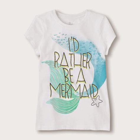 I'd Rather Be A Mermaid Graphic Shirt ☑ Mermaid Shirt Kids, Mermaid T Shirt, Mermaid Gang, Mermaid Graphic, Mermaid Tshirt, Toddler Graphic Tee, Sweet Tee, Mermaid Shirt, Knitting Girls